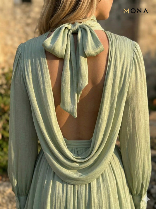 שמלת אורגנזה גב פתוח