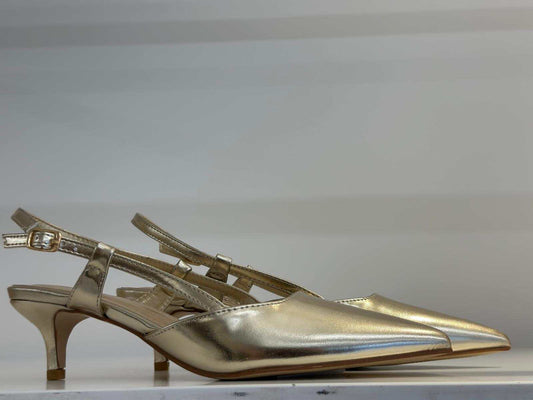 עקב שפיץ זהב אופנתי לנעליים עם עיצוב חדשני ואלגנטי
