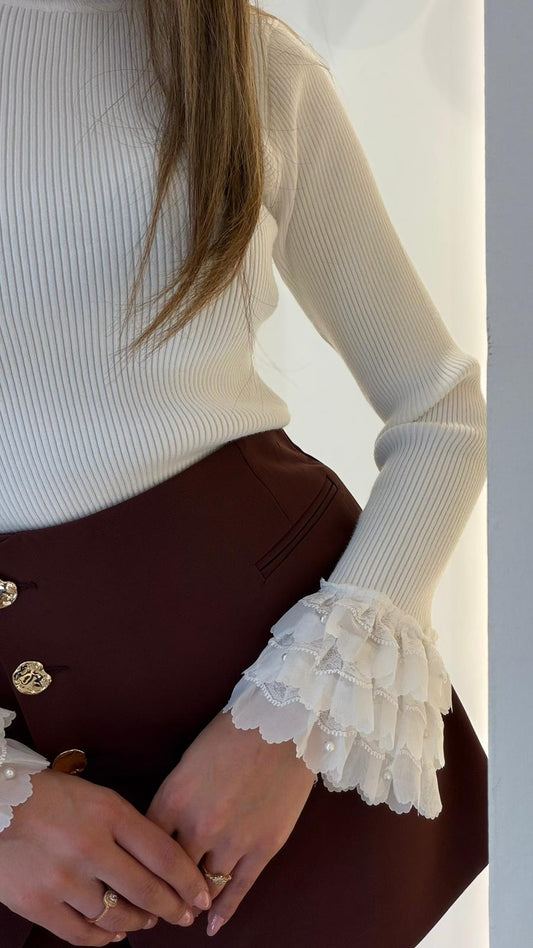 סריג שרוול ארוך מעוצב