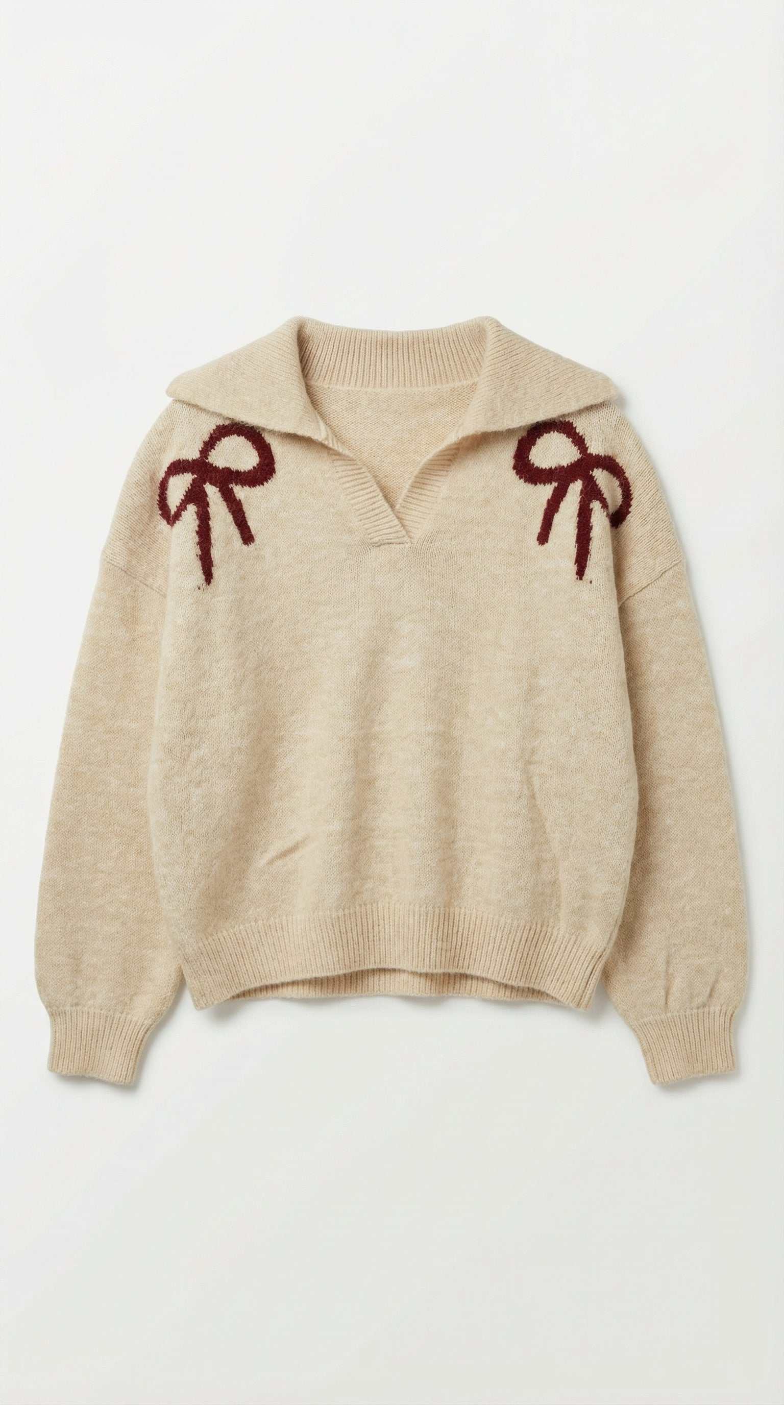 סריג V עם פפיון לעיצוב אופנתי ונשי