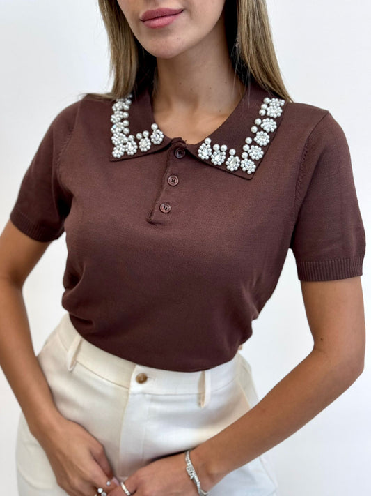 חולצת סריג חצי שרוול