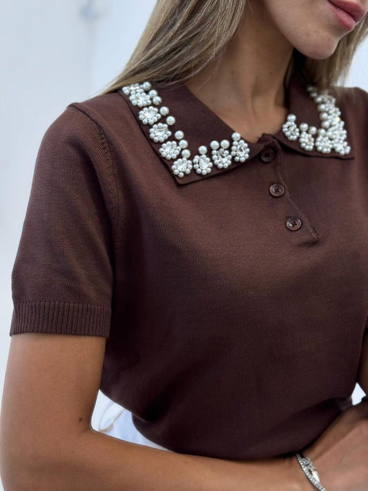 חולצת סריג חצי שרוול