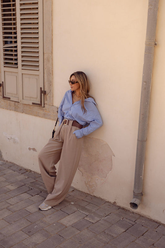 מכנס מחויט עם גומי במותן