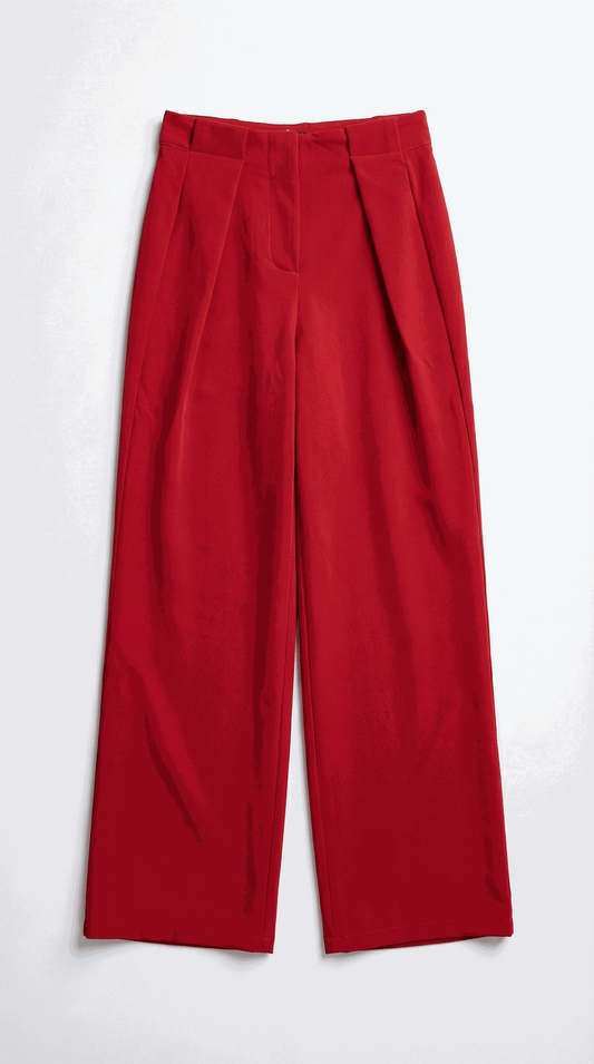 מכנס אדום מחויט עם פנסים לעיצוב מודרני