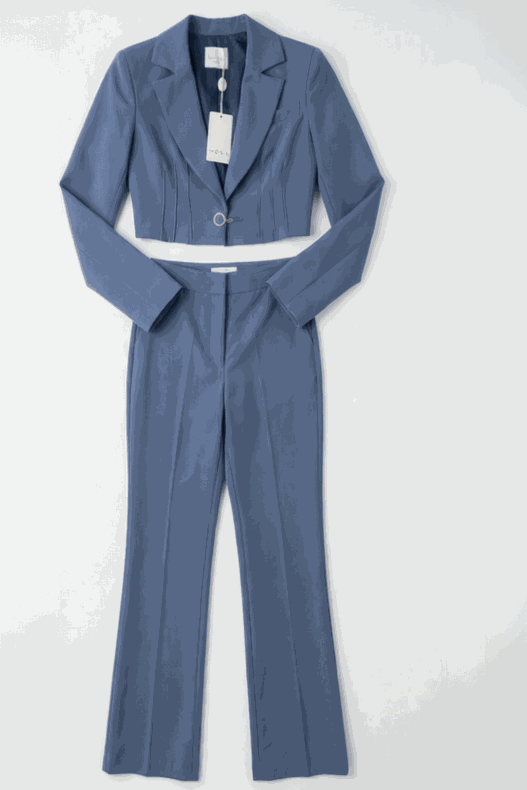 חליפת יוקרה , גקט קרופ ומכנס פדלפון