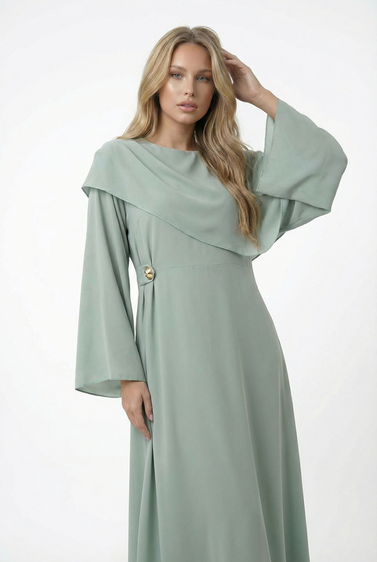 עבאיה שיפון מקסי ירוק