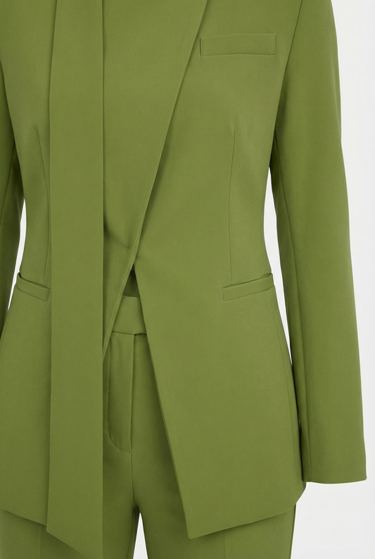 חליפת בלייזר ומכנס מחויט, ירוק ליים